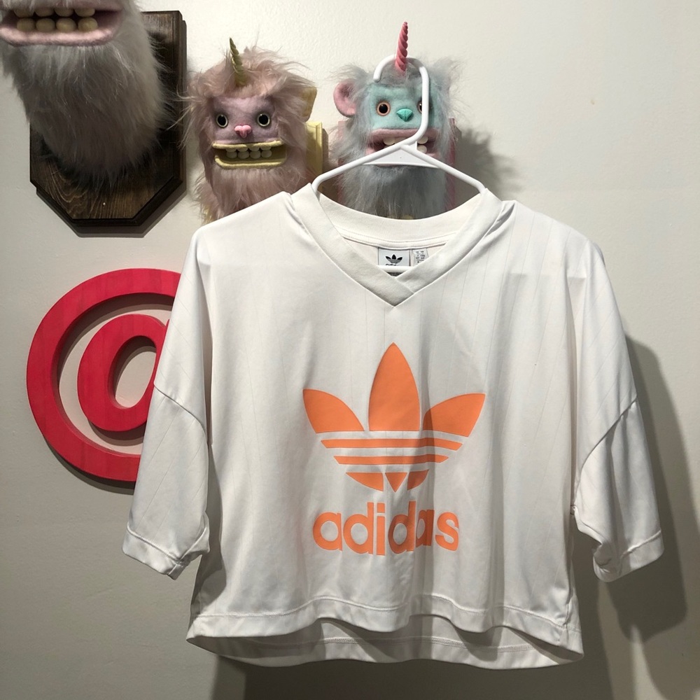 Adidas crop vneck jersey